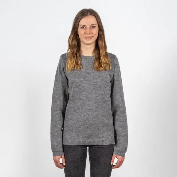 LANGBRETT LANGBRETT grobstrick pullover | schurwolle | unisex, Hellgrau meliert (grau), – Produktbild 2 von 3