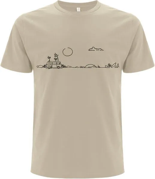 Spreecult Spreecult LineArt Outdoor Bus - Bio und Fair - Männer Unisex T-Shirt - Wald Natur Minimalistisch, Natural (weiß), – Produktbild 2 von 2
