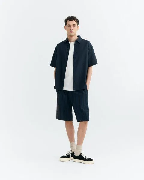 thinking mu thinking mu Gestreifte Shorts Modell: Gasper, Navy (blau), – Produktbild 2 von 5