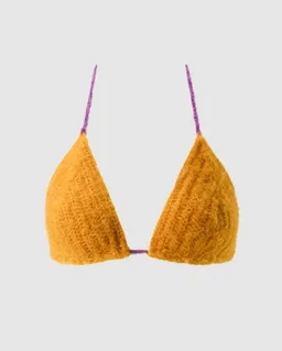 Understatement Understatement Damen vegan Bralette Knitted Triangle Senf/Elektrolila – Produktbild 1 von 1