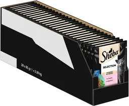 Sheba Sheba SHEBA® Portionsbeutel Selection in Sauce mit Lachs MSC 28 x 85g, Nassfutter für: Katze – Produktbild 1 von 1