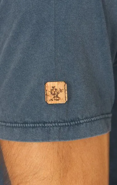 Life-Tree Life-Tree Shirt aus Biobaumwolle für Herren "Basic", Blau, – Produktbild 4 von 5