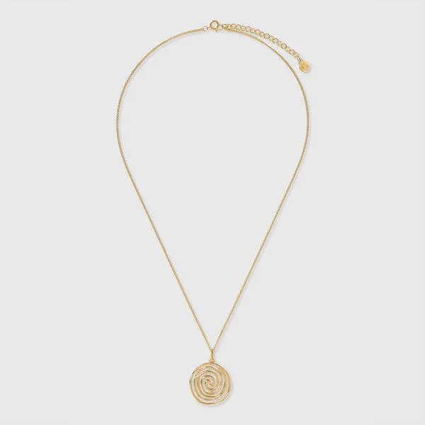 fejn jewelry fejn jewelry Kette 'worlds origins' mit gehämmerten Anhänger, Gold, – Produktbild 3 von 4