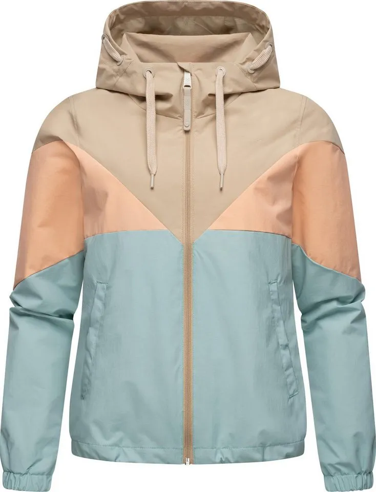 ragwear ragwear Funktionsjacke Rochele wasserdichte Damen Übergangsjacke mit großer Kapuze, Blau, – Produktbild 2 von 5