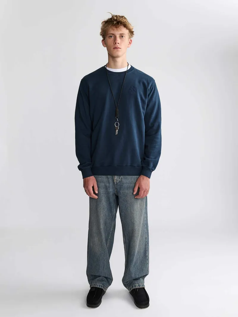 Yahmo Yahmo Herren vegan Sweatshirt Egon Petrol, Extra dunkelblau, – Produktbild 1 von 2