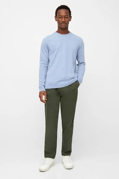 KnowledgeCotton Apparel KnowledgeCotton Apparel Strickpullover - FIELD o-neck knit - aus Bio-Lammwolle, Asley blue (blau), – Produktbild 2 von 3