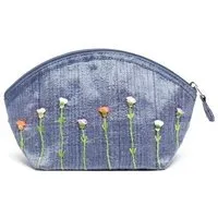 Mekhada Mekhada Kosmetiktasche aus Seide, Graublau, – Produktbild 1 von 1