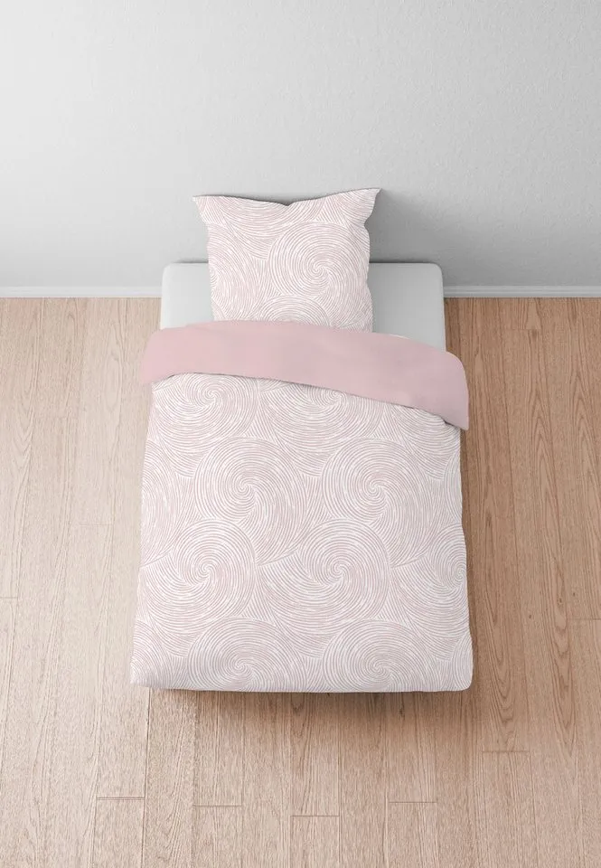 Biberna Biberna Wendebettwäsche 0474495, Lyocell, 2 teilig, natürlicher Rohstoff, schnelltrocknend, angenehm weich, atmungsaktiv, Rosa, – Produktbild 3 von 5