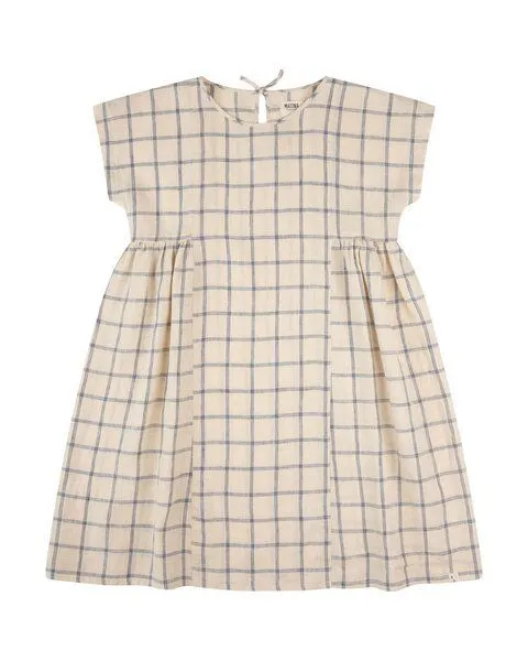 MATONA Matona Weites Leinenkleid für Kinder / Boxy Dress, Blue net, – Produktbild 4 von 4