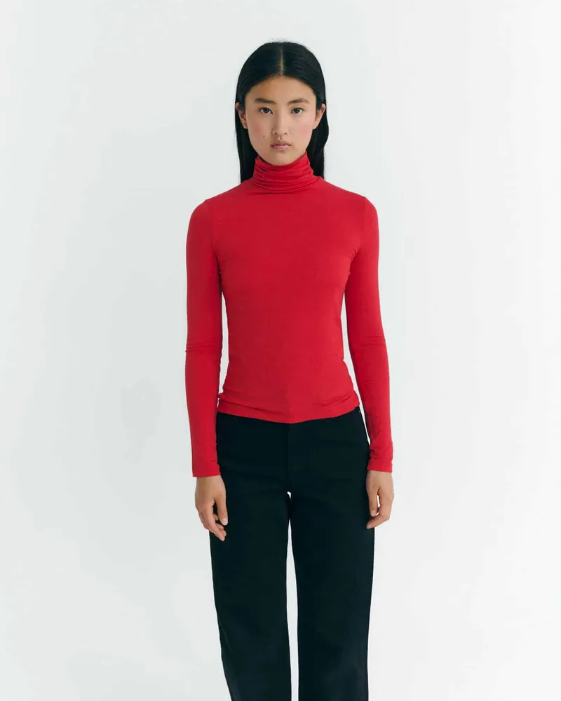 thinking mu Kaschmir Longsleeve Modell: Noe, Red, – Produktbild 1 von 1