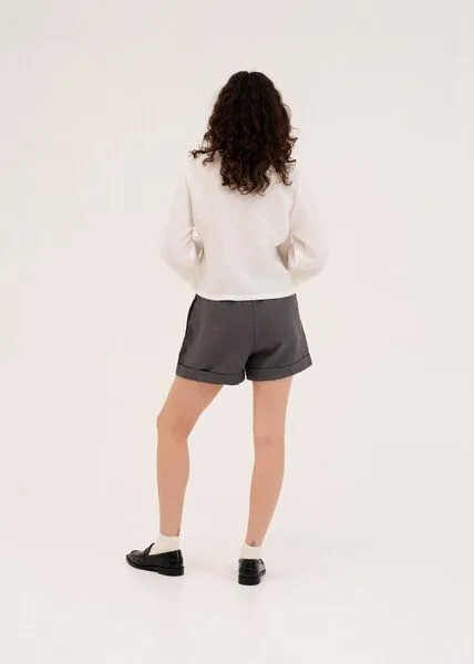 AmourLinen AmourLinen Leinen-Shorts MIA, Charcoal (schwarz), – Produktbild 2 von 4