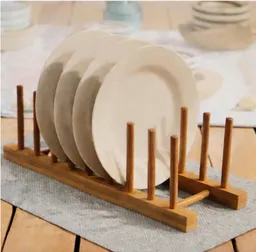Koopman Geschirrständer Tellerständer Tellerablage Bambus Montage Bausatz, muss montiert werden, Küchenzubehör, Braun, Standsicher, Naturprodukt – Produktbild 1 von 1