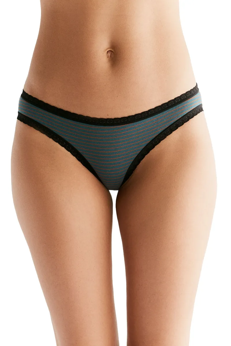 Albero Natur Albero Natur Damen vegan Multipack 6x Slips Mit Spitze, Grün, – Produktbild 1 von 2