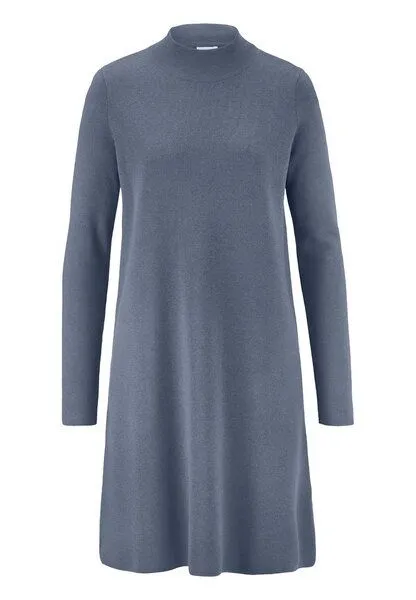 hessnatur hessnatur Strick Kleid Relaxed aus TENCEL Lyocell mit Bio-Baumwolle, Schieferblau, – Produktbild 3 von 4