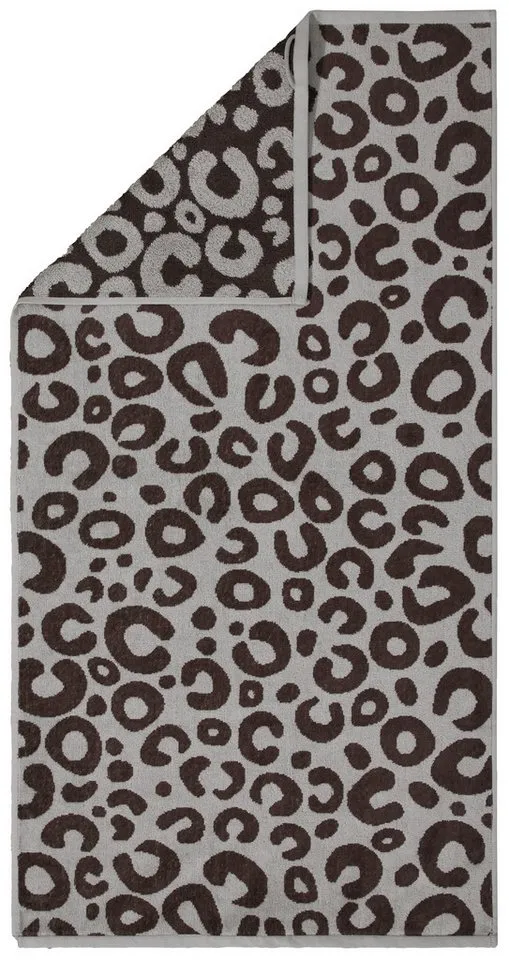 OTTO home Handtuch Set Anna Leopardenmuster, 8-tlg Handtuch-Set, 100% Baumwolle, Frottiervelours (Set, 8-St), Duschtücher, Handtücher und Gästetücher, weich, Grau, – Produktbild 3 von 5