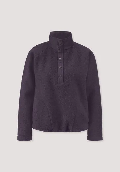 hessnatur hessnatur Wollfleece Troyer Patch Relaxed aus reiner Bio-Merinowolle, Dunkle traube, – Produktbild 4 von 4