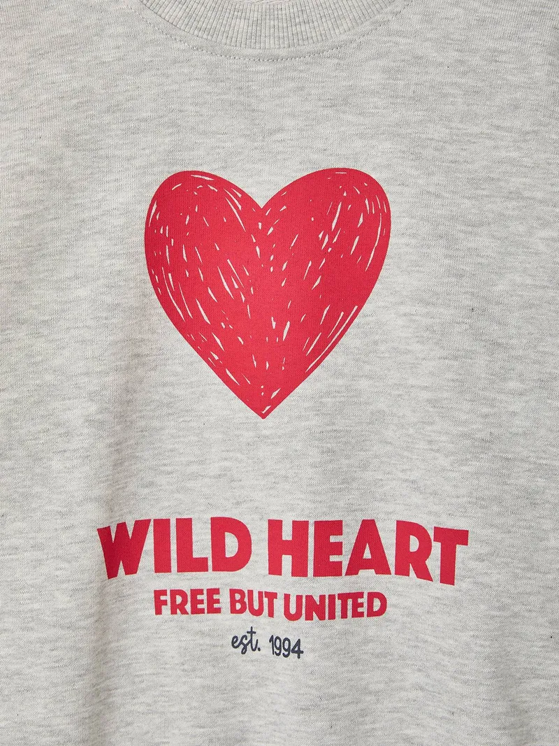 Vertbaudet Sweatshirt Mädchen, Grau meliert, – Produktbild 4 von 4