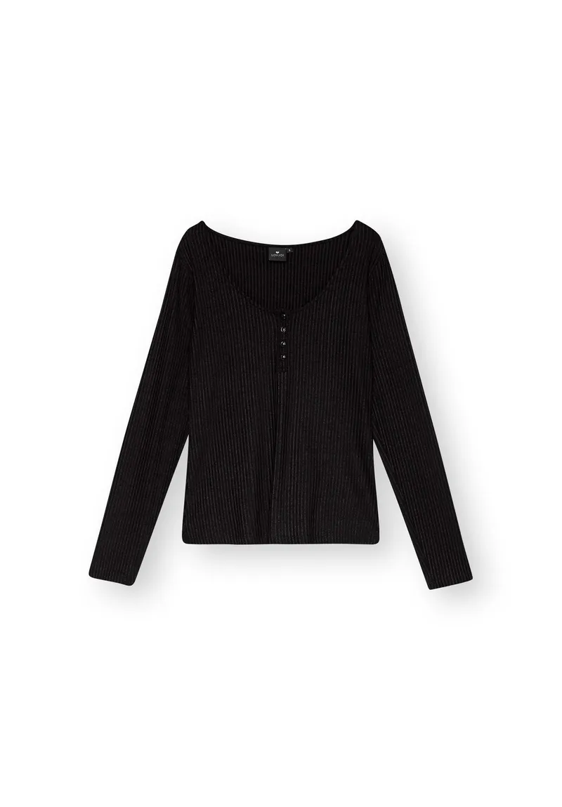 Lovjoi LOVJOI Damen vegan Longsleeve Aracea Schwarz, Schwarz, – Produktbild 1 von 2