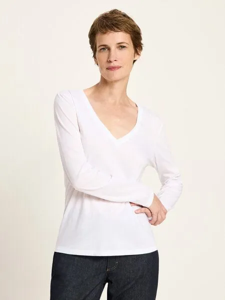 LANIUS LANIUS Shirt mit V-Ausschnitt (GOTS) aus Bio-Baumwolle, Midnight, – Produktbild 1 von 1