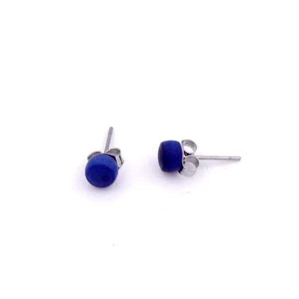 Mekhada Mekhada Tagua Ohrstecker TOPI 5 mm, Blau, – Produktbild 1 von 1