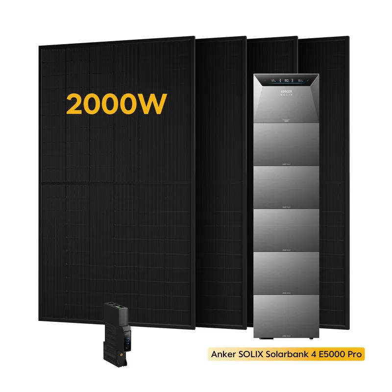 Anker Anker SOLIX Solarbank 4 E5000 Pro, mit 4 x 500 Bifaziale Solarmodule, by Powerness - 30kWh / Pre-Sale Special: Gratis Smart Meter Gen 2 / Selbstabholung – Produktbild 2 von 2