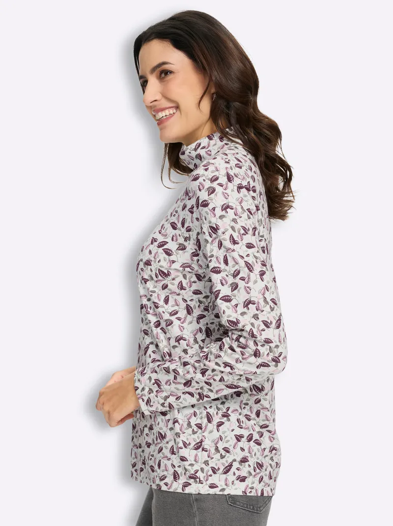 Witt Rollkragenshirt ecru-burgund, Ecru-burgund, – Produktbild 2 von 2