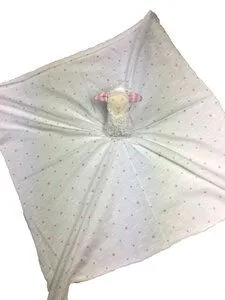 Pat und Patty Pat und Patty Personalisertes Schmusetuch/ Schnuffeltuch, Greifling "Schaf",SCT-46, Farbe: weiss/rosa, 100% Baumwolle-kbA – Produktbild 2 von 5