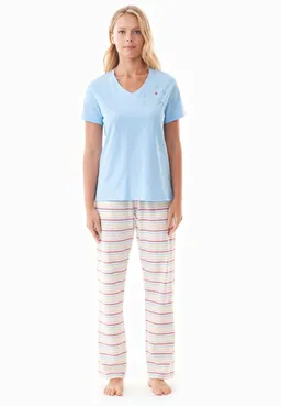 ORGANICATION ORGANICATION Damen vegan Pyjama Set Trinnity Hellblau – Produktbild 1 von 1