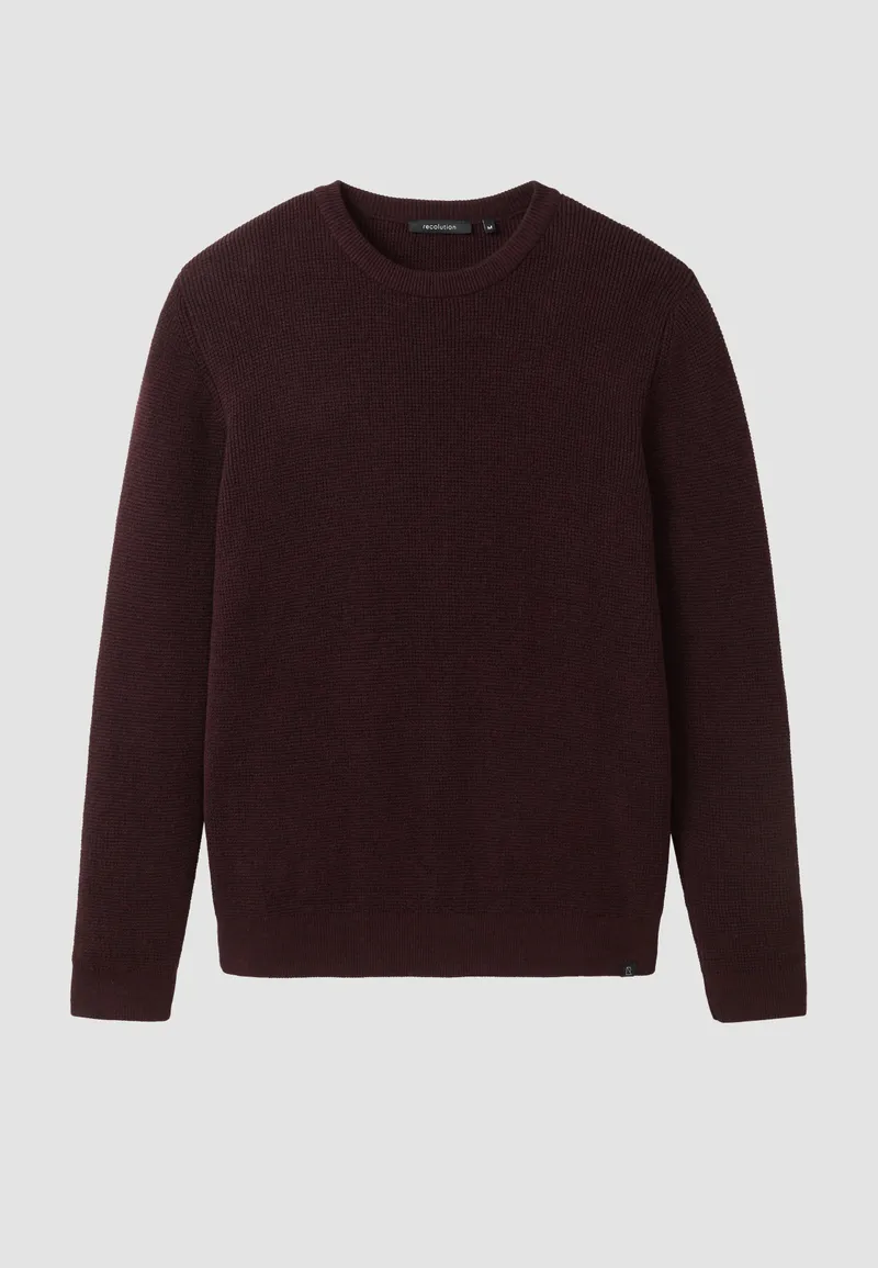 recolution Recolution Herren vegan Pullover Bacopa Dark Plum, Dunkelviolett, – Produktbild 1 von 2