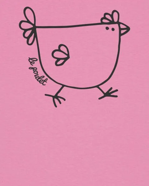 watapparel watapparel T-Shirt Frauen Le poulet - das Huhn, Bubble pink, – Produktbild 3 von 4