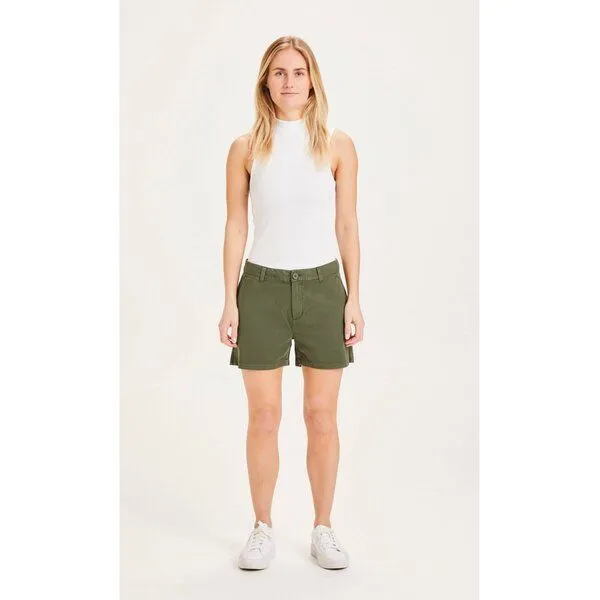 KnowledgeCotton Apparel KnowledgeCotton Apparel Shorts - WILLOW chino shorts, Grün (forrest night), – Produktbild 1 von 3