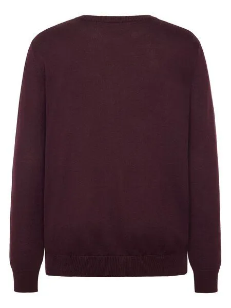 KnowledgeCotton Apparel KnowledgeCotton Apparel Regular merino knit crew neck - aus Merino-Wolle, Rot (fig), – Produktbild 2 von 3