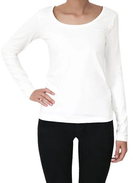 Leela Cotton Leela Cotton Damen Langarmshirt Rundhals 5 Farben Bio-Baumwolle T-Shirt 4412, Schwarz, – Produktbild 3 von 3