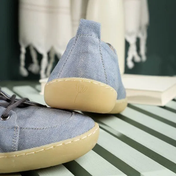 nahtur-design nahtur-design Barfußschuhe aus Bioleinen mit Kautschuksohle unisex, Hellblau, – Produktbild 8 von 8