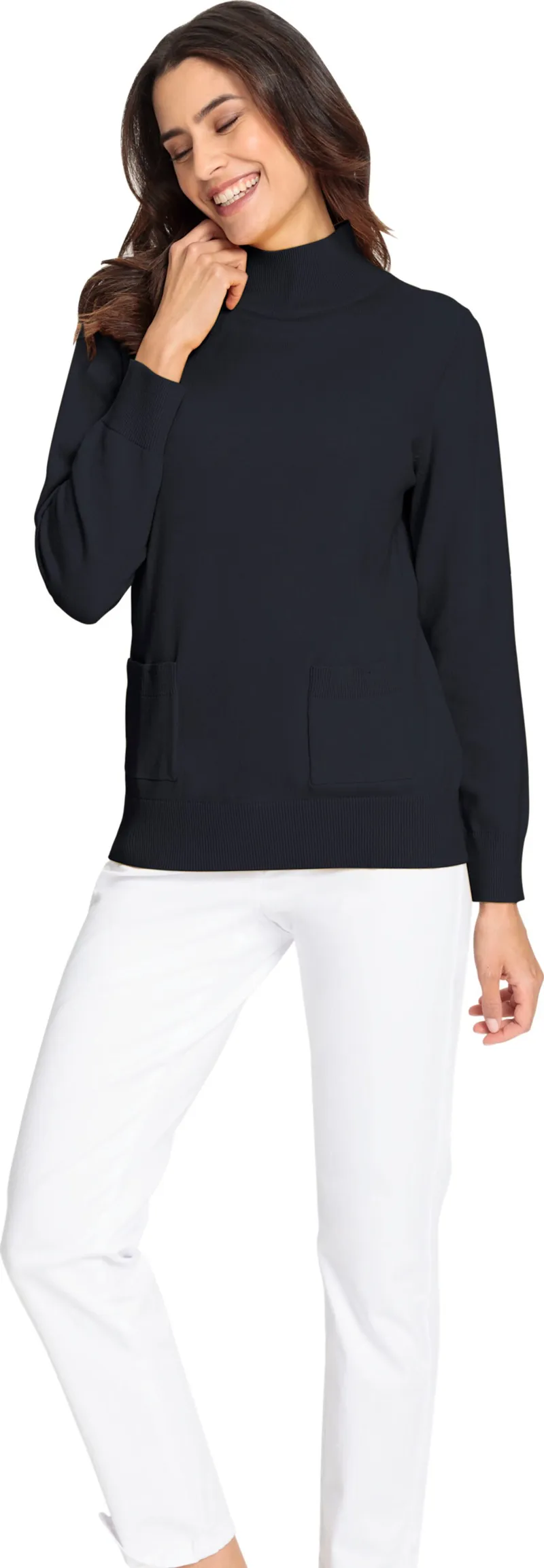 Witt Stehkragenpullover marine, Marine, – Produktbild 2 von 2