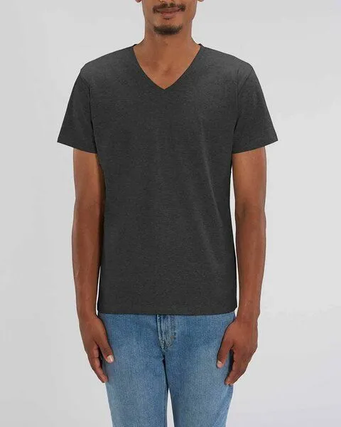 YTWOO YTWOO Männer Bio T-Shirt mit V-Ausschnitt, versch. Farben meliert, Grau meliert, – Produktbild 2 von 4