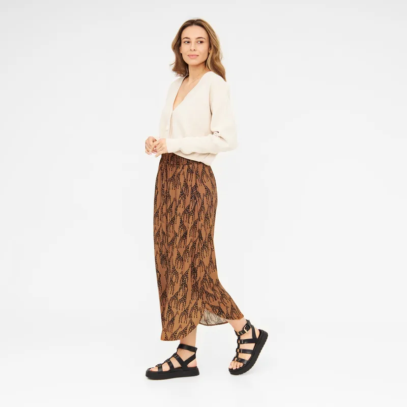WiDDA WiDDA Damen vegan Skirt Julip Giraffe Print Terra, Schwarz, – Produktbild 1 von 2
