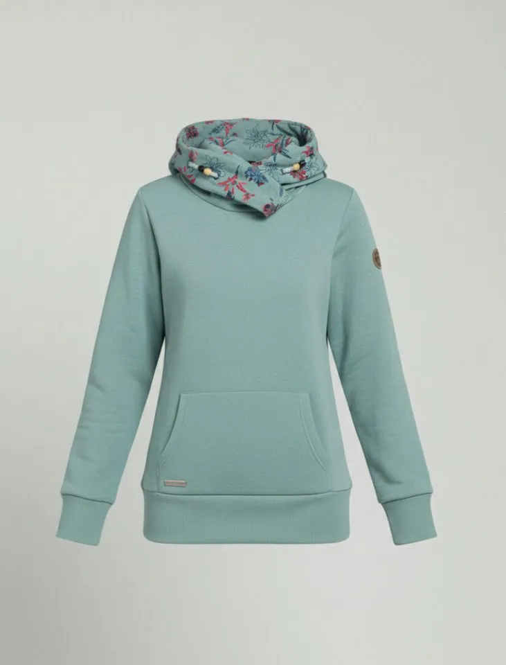 ragwear ragwear Sweatshirt ANGELLIKA FLOWERS O mit Kapuze, Grün, – Produktbild 1 von 3