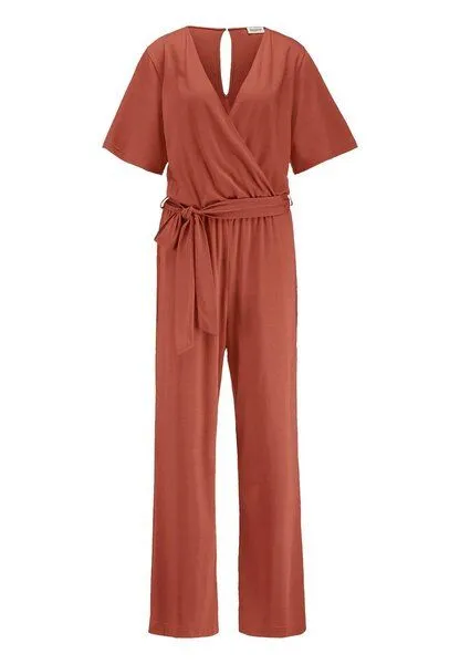 hessnatur hessnatur Jersey Overall Regular in reiner Bio-Baumwolle, Terrakotta, – Produktbild 3 von 4