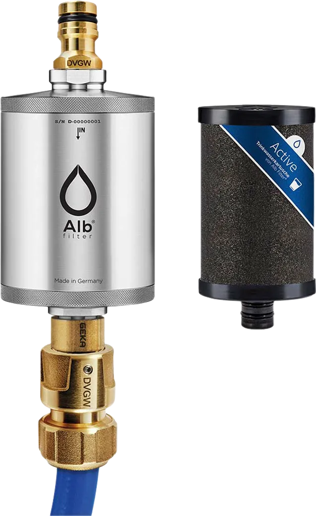 Alb Filter Alb Filter® MOBIL Active Trinkwasserfilter Mit GEKA Anschluss Edelstahl Natur – Produktbild 2 von 2
