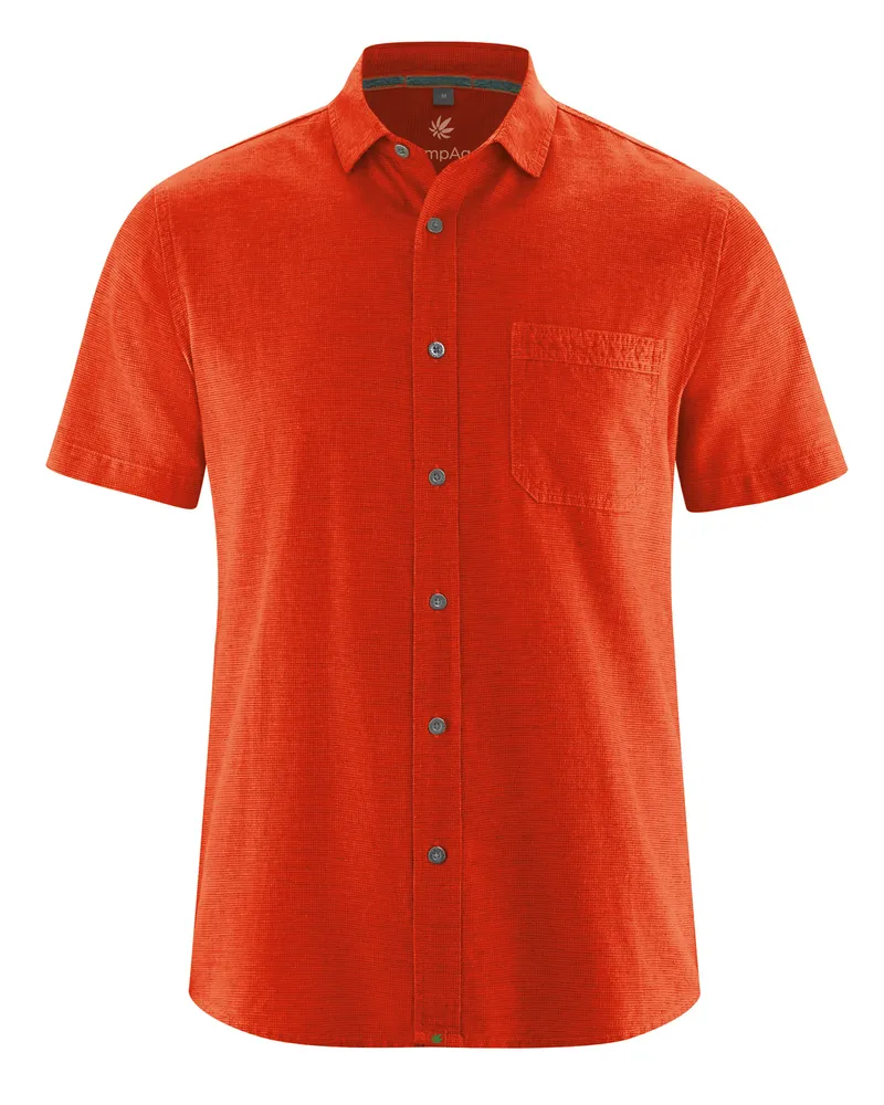 HempAge Hempage Herren vegan Kurzarm-Shirt Magna Rot, Rot, – Produktbild 1 von 2