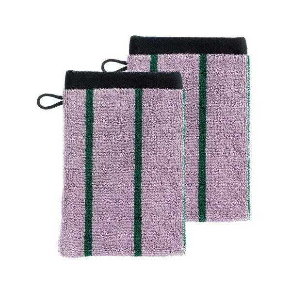 La Cerise sur le Gâteau La Cerise sur le Gâteau Waschlappen Bio-Baumwolle Charly (2er Set), Lila, – Produktbild 1 von 1