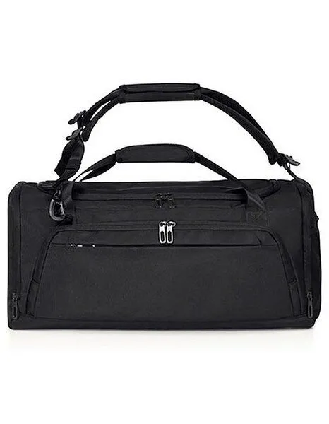 Halfar Halfar Sports Bag Outdoor Weekender Sporttasche 55 x 27 x 27 cm auch als Rucksack tragbar aus recyceltem Polyester, Schwarz, – Produktbild 1 von 4