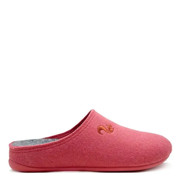 thies Veganer Slipper "thies ® PET", fair, mit Wechselfussbett, Coral (korallenrot), – Produktbild 1 von 4