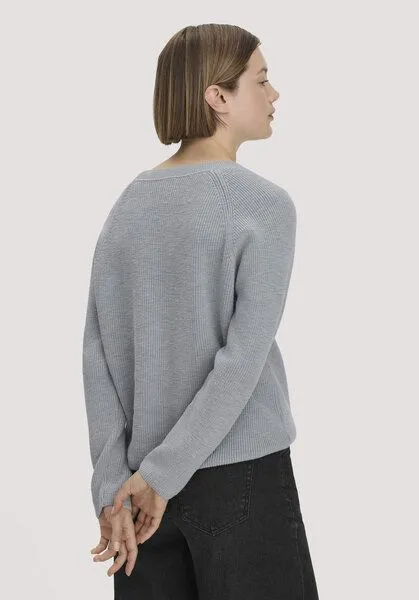 hessnatur hessnatur Pullover Relaxed aus reiner Bio-Baumwolle, Nebelblau, – Produktbild 2 von 4