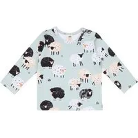 Walkiddy Baby Langarmshirt GOTS-zertifiziert aus Bio-Baumwolle mint mit Schaf-Motiv – Walkiddy – Produktbild 1 von 1