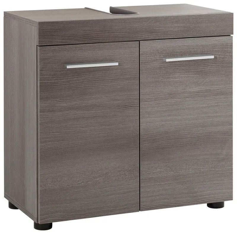 welltime Waschbeckenunterschrank Royan Waschbeckenunterschrank mit 2 Türen - (B/T/H) 58/31/57 cm, Beige|silberfarben, – Produktbild 1 von 4