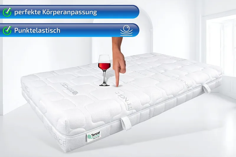 Kaltschaummatratze Terramed Visco 9 Zonen Matratze Visco-Schulterzone bester Kaltschaum, Matratzen Perfekt, 24 cm hoch, (Patentierte Würfelschnitt Technik, optimale Anpassung), hohes Raumgewicht und Visco - Schulterzone, Weiß, – Produktbild 5 von 5