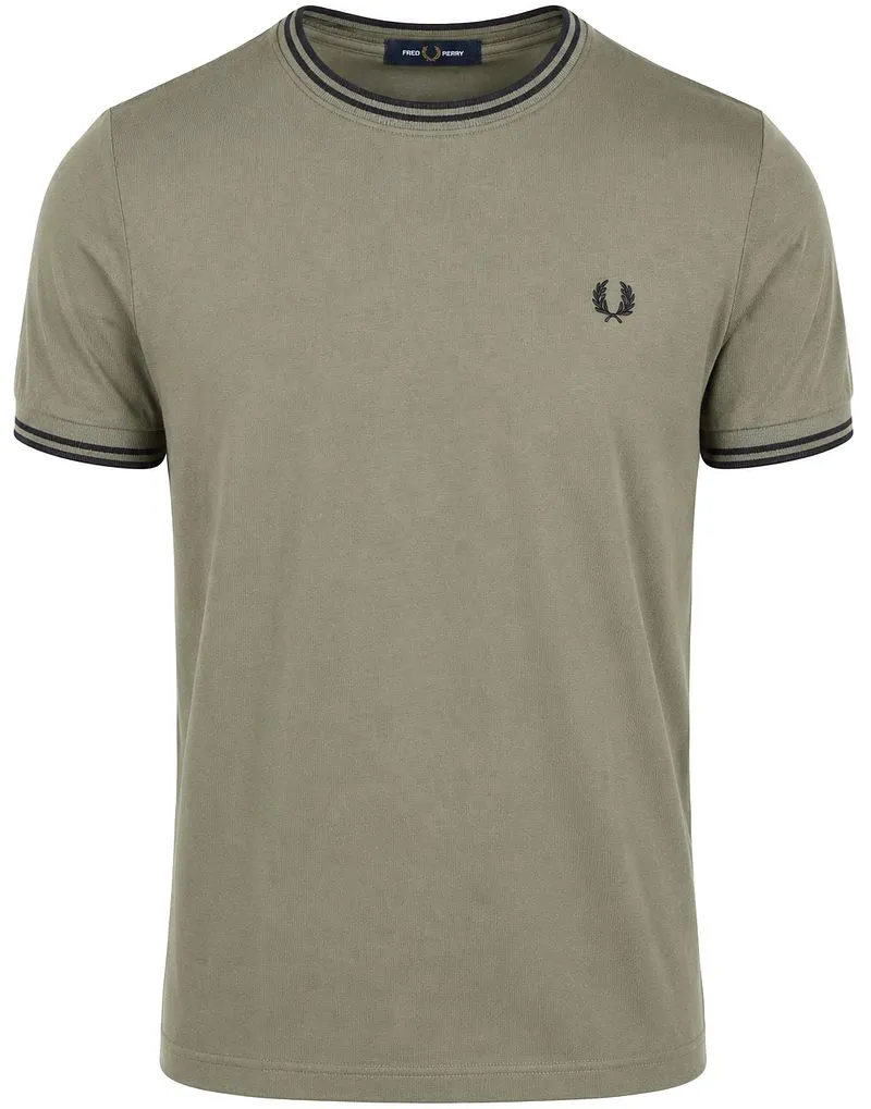 Fred Perry Fred Perry Twin Tipped T-Shirt Grün Z50 - Größe L, Grün, – Produktbild 2 von 5
