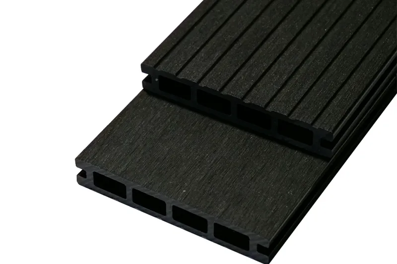 woodstore24 WPC Hohlkammerdiele WoodoRhodos, 20 (S) x 120 (B) mm, anthrazit, einseitig geriffelt / einseitig glatt gebürstet, beidseitig begehbar- Länge: 4,00 m – Produktbild 1 von 1